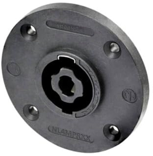 Neutrik NL4MPRXX Speaker Connector Flange Socket Straight Contacts Number of Pins (Num): 4 Black