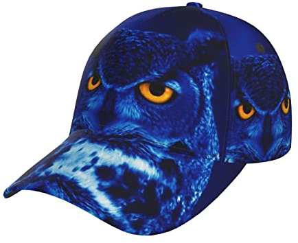 Hintergrund mit Nacht Schmetterlinge Baseball Cap Snapback Hut für Männer & Frauen mit verstellbarem Kopfband Band, flache Bill Hats, Blaue Eule, Einheitsgröße