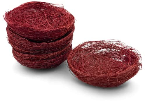 Netuno 6X nid d'oiseau en sisal Marron 7 cm nids d'oiseaux décoratifs pour Pâques Mini-nid de Pâques Petit nid de sisal Naturel décoration de Pâques décoration de Table Printemps Jardin Maison