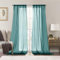 BESTROI Tende Voile Trasparenti Occhielli Sfumato Tende per Interni Moderne Tende Finestre per Soggiorno Camera da Letto Bagno Cucina 2 Pannelli 107L x 214A cm (2 Pannelli), Blu