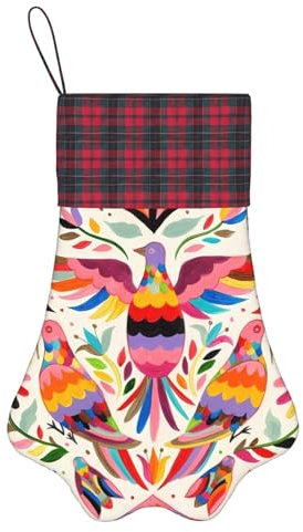 Bunte Taube Weihnachten Hund Pfote Strumpf 43x30cm,Für Kamin Weihnachtsbaum Urlaub Thema Party Hause Hängen Dekoration