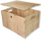clipfritz - Caisse avec couvercle 39x29x22,5cm (Coffre en bois MDF empilable) - Caisses de rangement avec Poignées - Bac de rangement pour livres, jouets, chambre d'enfant, bureau pour trier et ranger