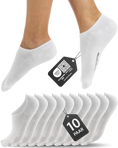 HELDENWERK 10 Paar Füsslinge für Damen & Herren - Unsichtbare Sneaker-Socken atmungsaktiv & bequem - Füßlinge in schwarz, weiß, grau