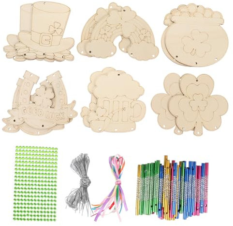 Ciieeo Decorazioni Da Giardino Per Feste Irlandesi - Kit Carillon Con Ciondolo in Legno