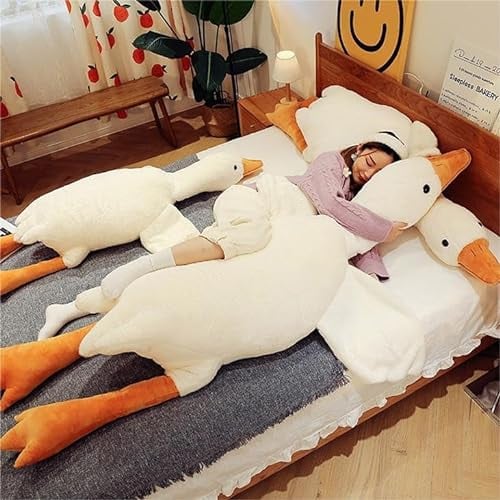 Ragelion Riesen Gans Kuscheltier Groß Ente Stofftier Plüsch Gans Kissen Puppe Kawaii Geschenke für Kinder (Kleinfuß, 160cm)