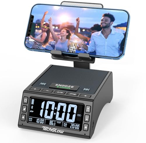 TechGlow - Soporte plegable para teléfono celular con altavoz Bluetooth inalámbrico, regalos de cumpleaños para hombres y mujeres, madre y padre Cool Tech Gadgets
