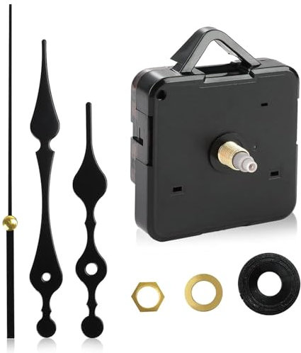 1 Set Silent Quartz Clock Mechanism Movement Kit,DIY Wall Clock Mechanism Parts Motor Replacement Set,High Torque Long Shaft Clock Movement Mechanism for Repair Home Restaurant Hotel Office Classroom