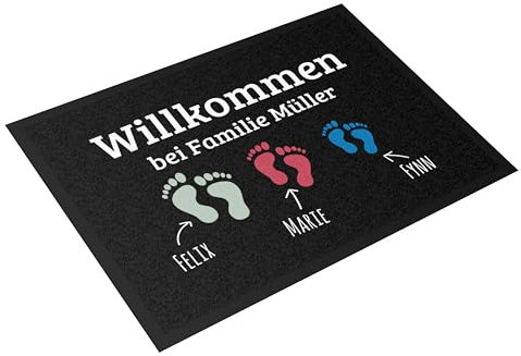 printplanet® - Fußmatte selbst gestalten - individuell Bedruckt - Layout: Fußabdruck 1 - Größe 80 cm x 60 cm