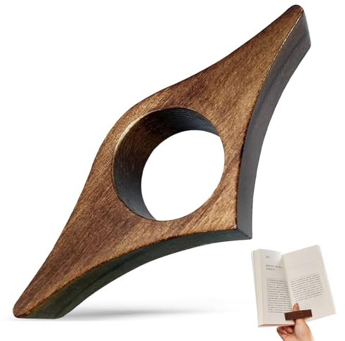 Book Page Holder, Wooden Thumb Book Page Holder Handmade Natural Walnut Bookmark Reading Accessories Personalized Page Holders for Reading Book Accessories for Reading Lovers Bookworm