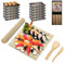 Mbsomnus 20Pcs Sushi Making Kit-12Pcs Party Trays with Lids Reusable Sandwich Platter Trays with Lids 1 Sushi Mat 5 Pairs Chopsticks 1 Rice Spreader and Paddle Catering Trays for Party Buffets Sushi