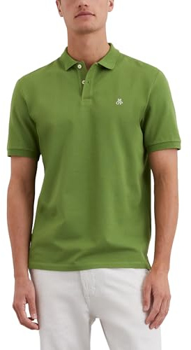 Marc O'Polo Herren Kurzarm-Poloshirt aus Bio-Baumwolle Regular Fit, Grün (Spring Fern), L