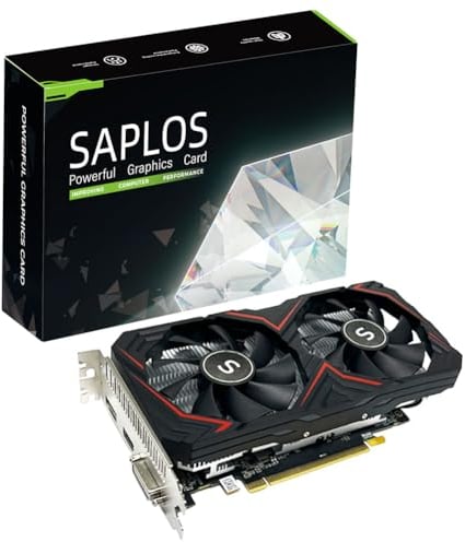 SAPLOS Radeon RX 580 8G Grafikkarte, GDDR5, 256-bit, HDMI, DVI-D, DisplayPort, PCI Express x16, benötigen 6 PIN zusätzliche Stromversorgung