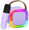 Ankuka Mini Karaoke Machine for Kids Gifts Adults (Cute Little & Portable) Bluetooth Speaker with Wireless Microphone (Sound Loud) Birthday Gifts Presents for Girls 3-12 Years Old Toddler Toys(Purple)