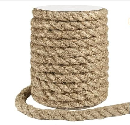 ZephyrCraft Cuerda de Yute, 14mm x 15m Cuerda Cañamo Natural, Cuerda de Cáñamo Gruesa Cuerda rascador para Gatos para Artesanía Embalaje decoración (14mm x 15m)
