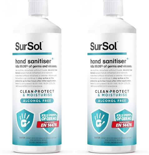 SurSol Alcohol- Hand Sanitiser Spray CLEAN+PROTECT it Kills 99.99 Bacteria Germs & Viruses 1Lit (Pack of 2)