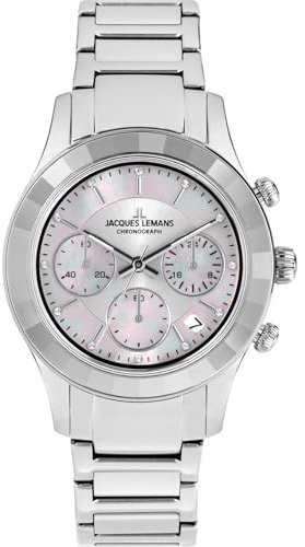 JACQUES LEMANS Damenuhr Venice Metallband Chronograph 1-2151F