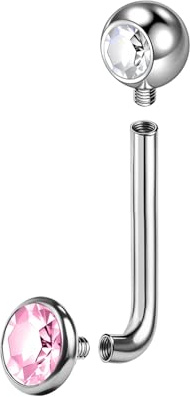 BodyAce F136 Titan Christina Piercings Barbell 14G Innengewinde Vertikale Kapuze Bauchnabelpiercings L gebogen VCH Ring Christina Barbells Bauchnabelschmuck