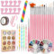 OWill Nail Art Kit, Nail Art Tools, 15 PCS Nail Art Brushes Set & 5 PCS Nail Art Pens Nail Dotting Tool & Nail Gems Nail Foil Flakes, Professional Nail Kit Nail Accessories for Beginners Teenage Girls