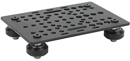 Aluminum Gantry Plate, High Strength Anodized Gantry Plate, Universal Gantry Plate for CNC RRounter, 3D Printers & Milling Machines (Board with 4 Plastic Pulleys and Bearings)