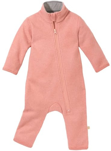 Disana WALK-ANZUG Kinder-Overall Wollwalk Reißverschluss | 100% Bio-Merinowolle | Frühjahr Sommer Herbst | Kinnschutz | Baby Kleinkind Unisex | Made in Germany | GOTS IVN Best | Softpink Gr. 86-92