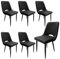 AnYu Furniture Esszimmerstühle 6er Set, Stühle Esszimmer Kunstleder mit Hoher Rückenlehne, Küchenstühle Modern mit Metallfüßen, Gepolsterter Esstisch Stühle Geeignet für Wohnzimmer Küche (6, Schwarz)
