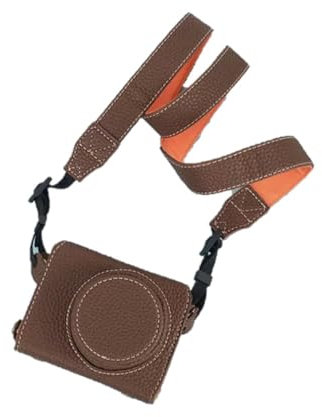 AFGRAPHIC Custodia per fotocamera in pelle sintetica goffrata, colore marrone, copertura frontale integrale con metà corpo per fotocamera Canon Powershot G7X Mark II, Marrone, Custodia per fotocamera