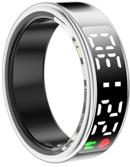 Smart Ring, Fitness Tracker Ring for Women Men w/Sleep Heart Rate Blood Oxygen Monitor Waterproof Fitness Tracker IP68 Pedometer Calories Step Counter, Silver #11