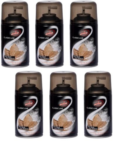 Laro Premium Airline wählbares 3/6/12/24/48/96 st Raumduftspray Vorteilspaket Nachfüller für automatische Duftspender 250ml, Anzahl:6, Duft:Anti Tabak