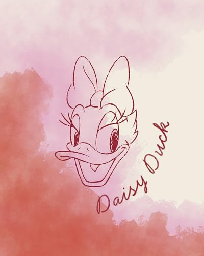 Komar Wandbild- Disney Daisy Duck Watercolours - Größe 40 x 50 cm - Poster, Kinderzimmer, Dekoration - gerollt ohne Rahmen