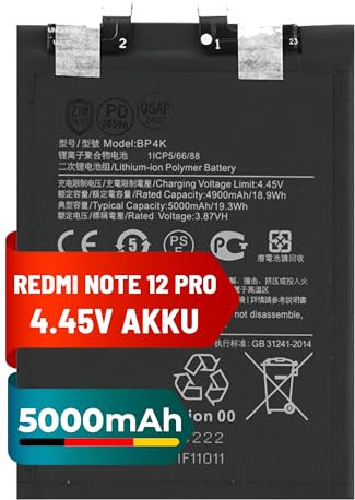 Mpsmobile® Akku für Redmi Note 12 Pro 5G/Poco X5/X5 Pro | 4900mAh | Original Ersatzbatterie
