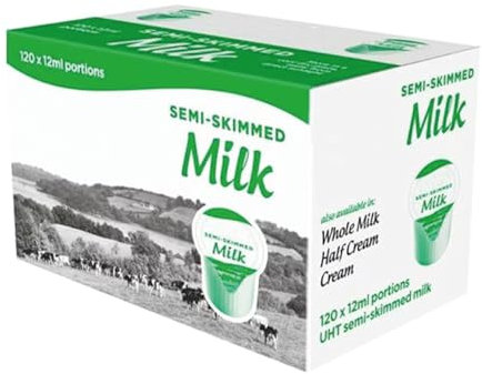 Lakeland Semi-Skimmed Milk Pods 12ml (Pack of 120) | Convenient Long-Life Milk Portions for Hot Beverages | Long Shelf Life | Suitable for Various Settings