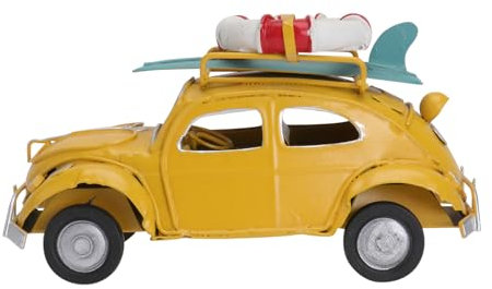 Supvox Vintage Modellauto aus Metall Gelbes Tischdeko Ornament für Büro und Zuhause Perfektes für Auto Nostalgisches Design für Jede Umgebung