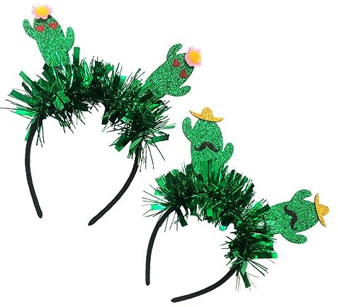 DEARMAMY 2stücke Grüne Kaktus-kopfschmuck-stirnbänder Kreative Geeignet Für Partys Cosplay Und Fotografie-requisiten Hochwertige Materialien Erstklassig Verarbeitet