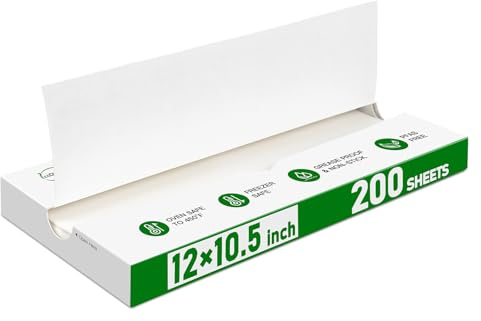 EcoDispose 12x10.5 inch White Precut POP UP Deli Paper Sheet(Pack 200) | Heavy Paper for Food Wrap and Serving,POP UP Interfolded Dispenser, Food-Safe Grease-Proof Waterproof