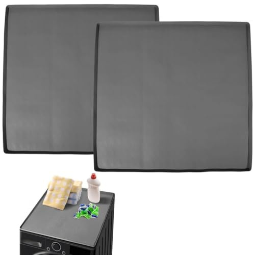 Lot de 2 housses antidérapantes en silicone pour machine à laver et sèche-linge, 60 x 60 cm, anti-poussière, imperméables