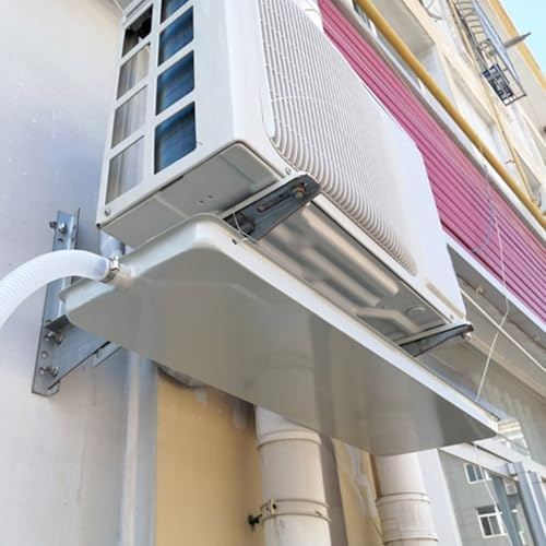 Intérieur/Extérieur Bac Condensat Clim Bac D'égouttement De Climatiseur Pour Climatiseur,Bac De Récupération D'eau De Condensation Sans Fuite,Bac À Eau Universel En Métal Galvanisé(91x24cm(3p))