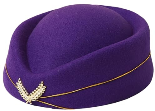 JZTDYPP Baskenmütze Damen Stewardessenmütze, Baskenmütze, Damen-Flugbegleiterinnenmütze, Party-Cosplay-Mütze, Formelle Uniformmütze, Accessoire, Partyhut, Kostüm