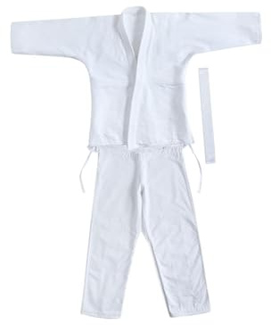 drburpily Judo Gi Karate Judo Gi Uniform Herr Vuxna Träning Bekväm Lätt Bomull Sport Prestanda Jiu Jitsu Uniform Karatekläder Student, Vit, 165 cm