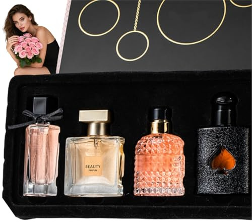 Fragrances 4 PCS Premium Parfüm Geschenkset für Frauen,Miniparfums & Duftproben Damen als langanhaltendes Geschenk,Eau de Parfum(Parfümset für Freundin, Geburtstag, Weihnachten)