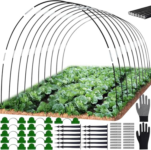 Folientunnel für Hochbeet,Pflanztunnel Bögen für Hochbeet,18 PCS Tunnelbögen Hochbeet,Pflanztunnel für Hochbeet,Gewächshausreifen für Hochbeet,Gewächshaus Tunnel Bögen