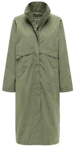 Navahoo Damen wasserdichter Parka lange Übergangsjacke mit krempelbaren Ärmeln Zenblüte 14 XS-3XL