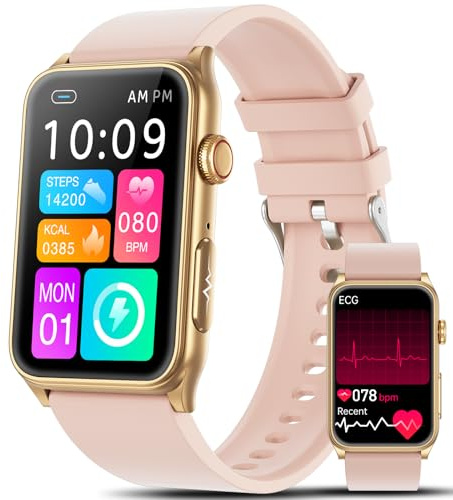 Marsyu 2026 Neue Smartwatch Damen mit EKG/ΒΙυtｚυcker/ΒΙutdruck/BMI/HRV/Harnsäure,1,57 Gesundheitsuhr Fitness mit Telefonfunktion 24H Pulsuhr SpO2 Schlaf/Aρnοe-Monitor Menstruationszyklus Uhr