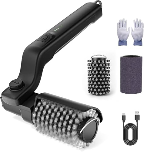 Nikou Electric Grill Brush,400RPM Cordless BBQ Grill Cleaning Brush with with 180° Adjustable Head & 360° Rotating Splash Guard,3-Speed Power,with Two Cleaning Brushes, for BBQ Grates Kitchen