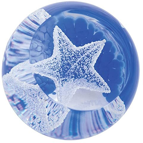Caithness Glass Little Stars Glass Paperweight | Blue | 50mm x 50mm | Handcrafted in Scotland | Handmade Glass Paperweight | Great for celebrations and milestones | Ornamental | Gift Boxed