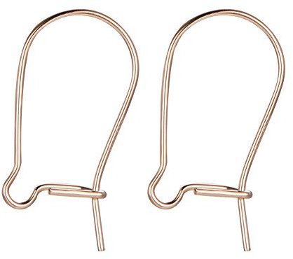 BENECREAT 10 PCS 14K Yellow Gold Filled Earring Hooks Kidney Ear Wires Dangle Earring Findings for DIY Jewelry Making - 14.5x8mm