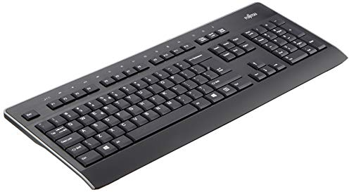 Fujitsu KB955 USB-Tastatur, 105 Tasten, US-Layout, spritzwassergeschützt, 1,8 m langes Kabel