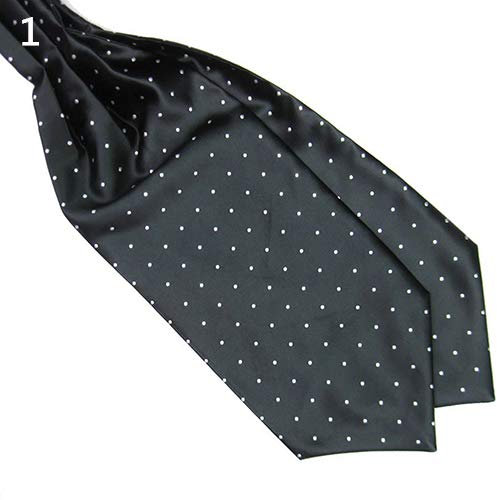 RIsxffp Herren Fashion Mehrfarbige Krawatte Krawatte Krawatte Glatt Polka Dots Print Ascot Krawatte Hals Krawatte Seidenmischung Schal Krawatte Schwarz