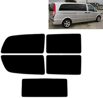 Passgenaue Tönungsfolie für-Mercedes Vito Extra Long 2005-2014 Heck/Seitenscheiben (20% Schwarz)