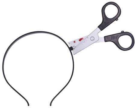 Rotumaty Accessori per costumi spaventosi Fascia insanguinata (coltello sanguinante, siringa, forbici), divertente copricapo attraverso la testa, giocattoli per Halloween (forbici)