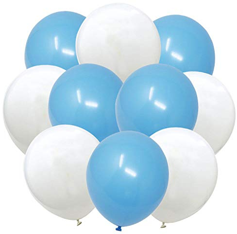 Oblique Unique® Luftballon Set 10 Deko Ballons für Oktoberfest Party Feier Kinder Geburtstag Baby Shower Junge Schuleinführung Dekoration Blau Weiß